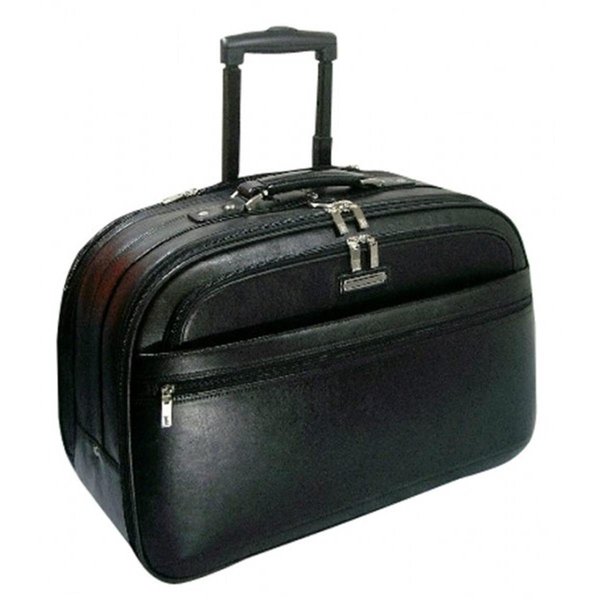 K-Cliffs K-Cliffs Full Grain Leather; Carry-On Rolling Briefcase 21 x 13.75 x 10 in. Black A214-BLACK